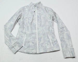 Lululemon Define Track Jacket Womens 8 White Gray Printed Long Sleeve Stretch - Picture 1 of 12