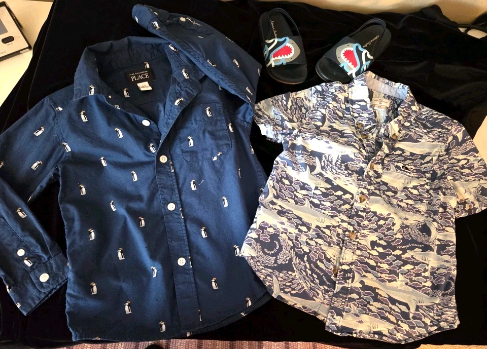 (Lot of 3) Hanna Andersson Sandals* Vineyard Vines+Children Boys 3T Shirts - Image 1 of 4