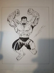 Red Hulk Zeichnung auf 11×17 Comic Art Board - Bild 1 von 2