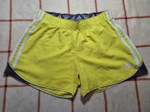 Adidas 2012 Damen gelb 3-Streifen Climalite Laufshorts Größe Small/3" - Bild 1 von 7