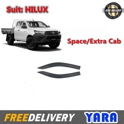 Protectores contra la intemperie Viseras de ventana Trajes para Hilux Extra/Space Cab 2015-2020 Foto 1 de 4