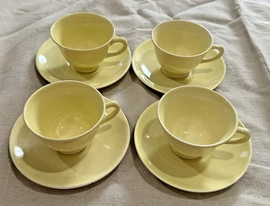 Juego de 4 tazas y platillos de té de café amarillo Lu-Ray Pastels de colección - Imagen 1 de 3