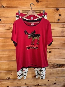 Lazy One Chocolate Moose Christmas Pajama Set Women’s Size XL - Picture 1 of 16