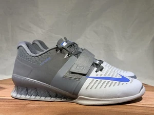 Scarpe da sollevamento pesi Nike Romaleos 3 da uomo taglia 7,5 852933-001 Cool Grey Racer blu - Foto 1 di 8