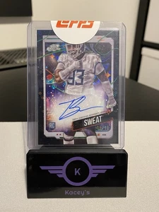 2024 Topps Cosmic Chrome Football T’Vondre Sweat Black Auto /10 NFL Titans RC - Picture 1 of 2