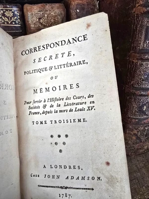 1787 Secret Correspondence, Political & Literary or Memoirs to Serve for History - Image 1 of 4