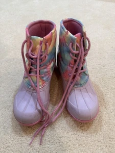 Sperry Port Stiefel Regen Wetter Entenstiefel Größe 4 Batik Mädchen 1x getragen - Bild 1 von 7