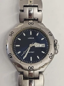 Vintage Lorus by Seiko Diver Style Herrenuhr LR0275 blaues Zifferblatt läuft KOSTENLOSER VERSAND  - Bild 1 von 5