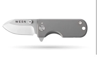 WESN Microblade Frame Lock D2 Folding Pocket Knife Titanium, NIB UNUSED/UNOPENED - Image 1 of 4