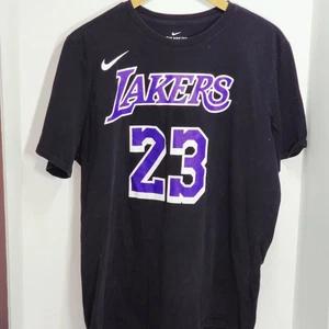 Camiseta Nike LeBron James Hombres XL XLarge Negra 23 LA Lakers NBA Swoosh Jersey - Imagen 1 de 3