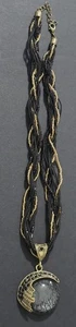 Vintage Beaded Black And Gold Necklace To Be Used For Parts - Picture 1 of 1