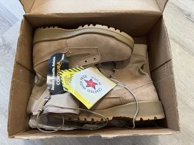 Belleville 300 DST Hot Weather Steel Toe Combat Work Boots (Size: 8w) USA Tan - Image 1 of 4
