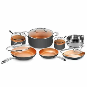 Gotham Steel 12 Piece Nonstick Pots and Pans Cookware Set with Stay Cool Handles - Picture 1 of 8