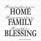 Home Family Blessing Vinyl Wall Art Sticker Saying Words Family Quote Love Care