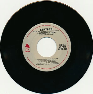 STRYPER - HONESTLY - DJ'S 45 RPM RECORD - NM - Picture 1 of 2