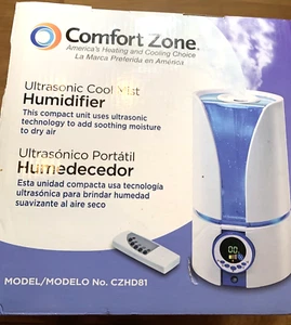 COMFORT ZONE ULTRASONIC COOL MIST HUMIDIFIER CZHD81 With REMOTE CONTROL - Picture 1 of 7
