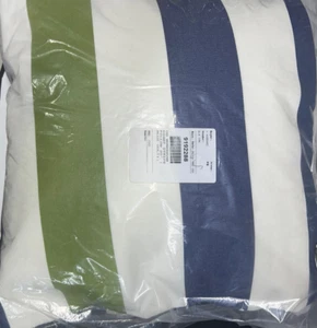 Pottery Barn Outdoor Rigby Stripe Pillow and Insert 20" Blue Green - Picture 1 of 1