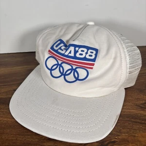 1988 USA Olympics Trucker Hat Snapback Cap Mesh Authentic Original Med/Large - Picture 1 of 10