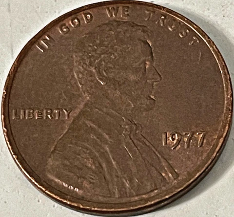 LINCOLN MEMORIAL 1977 PENNY NO MINT MARK IN NICE CONDITION rare shiny coin 1c Cover