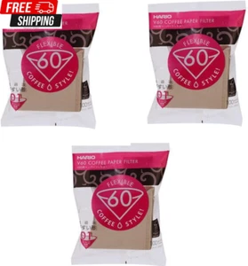 Hario 01 100-Count Coffee Natural Paper Filters%カンマ% 3-Pack Set (Total of 300 Sh - Picture 1 of 12