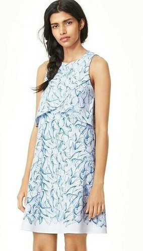 Abito a strati finti Tory Burch Kaley bianco Ellora Pima cotone XL $250