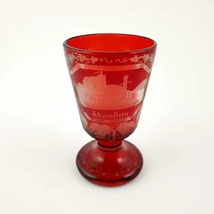 Ansichten-, Fussbecherglas RHEINSTEIN, 19.Jh. - Picture 1 of 9