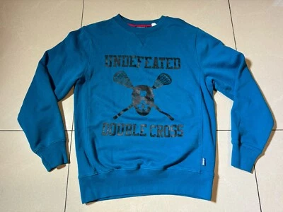 Undefeated Sweatshirt Mens Medium Blue Graphic Sweater Double Cross Lacrosse - Image 1 of 4