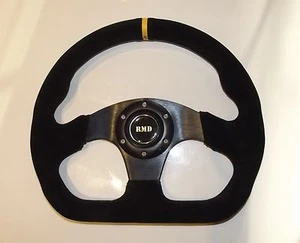 RMD Lenkrad Wildleder 320mm 13" Zoll flach D Form IVA Kitcar Race NEU schwarz - Bild 1 von 1