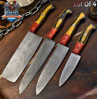CSFIF Handmade Chef Knife Ladder Damascus Hard Wood Wooden Bolster Lot of 4 Gift