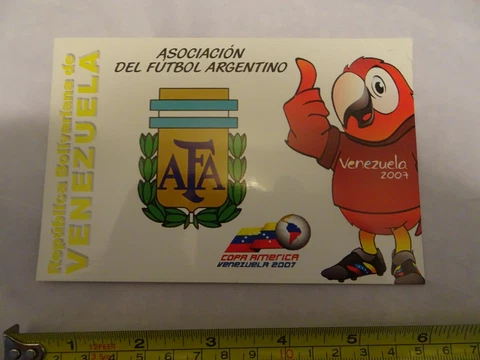 Argentina Promo Postcard Soccer Copa America Venezuela 2007 game Ticket Stub Cover