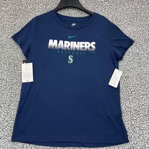 Seattle Mariners Shirt Women Medium Blue Nike Short Sleeve Crew Neck New - Picture 1 of 7