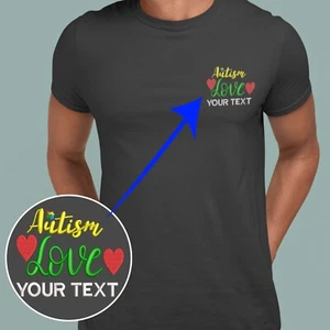 Personalised Custom Embroidered Your Text T-shirt Autism Love Be Kinds Gifts - Picture 1 of 23