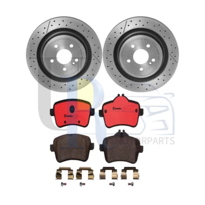 Juego de 3 pastillas de freno trasero Brembo rotor de freno para Mercedes-Benz CLA45 AMG 2014-2018 Foto 1 de 4