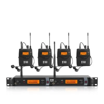 Wireless In Ear Monitor System 2 Channel 4 Receviers Stage Monitoring Headphones - Bild 1 von 4