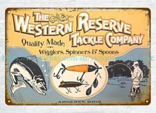 fishing bait lure WESTERN RESERVE TACKLE COMPANY metal tin sign wall décor