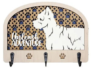 West Highland Terrier Dog Leash Holder 8 1/4x6 Handcrafted Gift Dog Lover Westie - Picture 1 of 2