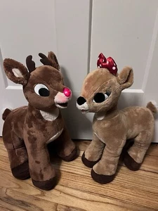 2010 Build A Bear Rudolph The Red Nose Reindeer & Clarice - Picture 1 of 5