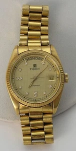 Stunning 1980's Tissot President Men's Gold Tone Automatic Watch Split Day Date - Picture 1 of 17