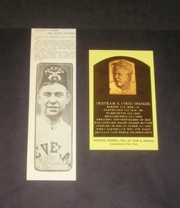 Tris Speaker Was A Mason 1916 Article w/Photo + 1980s Postcard Baseball Ephemera - Picture 1 of 3
