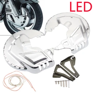 Cubiertas de disco de freno cromadas con anillo LED de fuego para Honda GOLDWING GL1800 01-14 - Imagen 1 de 13