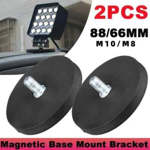 2PZ 66mm/88mm M8/M10 Bullone Base Magnetica Supporto Staffa Morsetto LED Lavoro Barra Luminosa - Foto 1 di 15