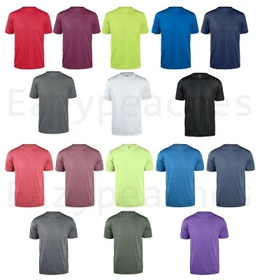 Reebok Mens 100% Polyester dri-fit T-shirt Work out Gym S-3XL, 4XL 5XL Sport Tee - Image 1 of 4