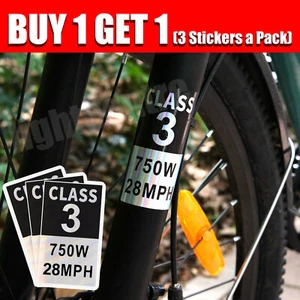 Electric Bicycle Frame (2 Stickers a Pack) E-Bike Class 2 Stickers Decals Axiniu - Picture 1 of 11