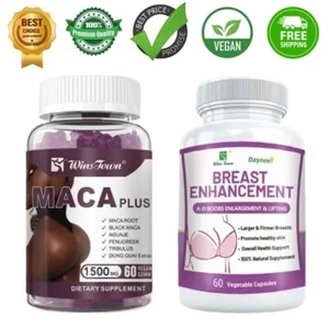 1Bottle of Female Butt Enlargement+1Bottle of Breast Enlargement Health Tablets - Picture 1 of 10