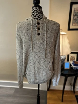 URBAN PIPELINE L Suéter Tejido con Capucha Blanco Cordón Bolsillo Frontal Para Hombre Foto 1 de 4