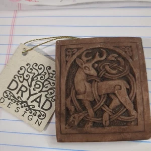 Small Celtic Knot Stag Plaque - Dryad Design - Irish Knotwork Deer Decoration - Picture 1 of 1