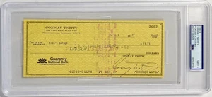 Cheque personal firmado por Conway Twitty - PSA Auto 9 - Imagen 1 de 6