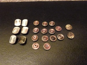 Vintage Antique Abalone shell matching button lot whistle & box shank #103 - Picture 1 of 24