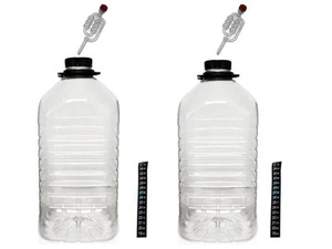 5 Litre PET Demijohns, Caps with Grommet, Airlocks, Thermometers x 2 - Picture 1 of 12