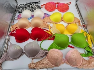 Lot of 10 Victoria’s Secret 34C Bras – Mixed Colors, Used Vintage Functional - Picture 1 of 6